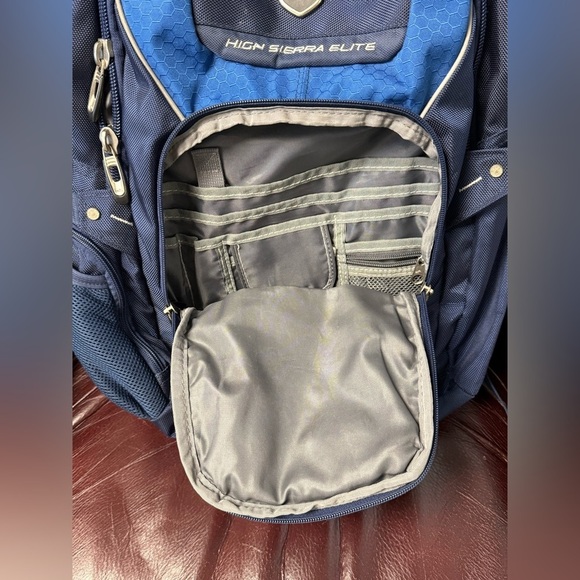 High Sierra Elite Backpack Airflow Cooled Back Suspension Strap Navy Blue - Picture 2 of 10